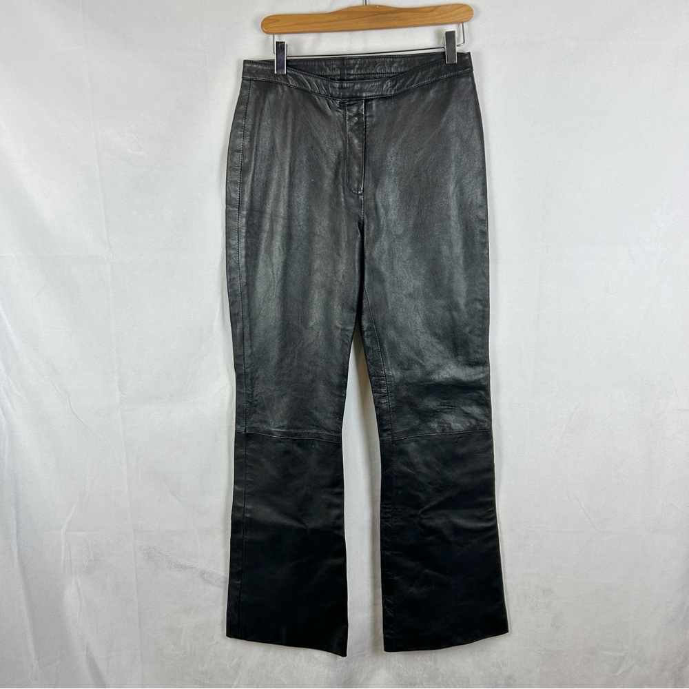 VINTAGE MARGARET M Genuine Leather High Rise Flare Pants‎ Sz 8